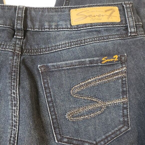 Womens Seven7 Denim Skinny Capris Jeans size 8 Capri Dark Wash - Picture 5 of 9